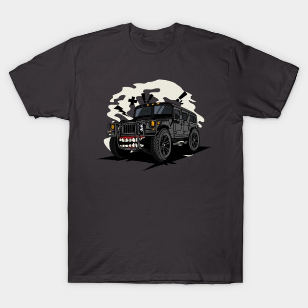 Off road black monster car T-Shirt by beanbeardy